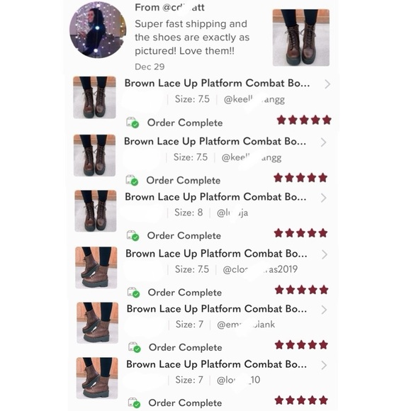 Brown Lace Up Platform Combat Boots - Picture 8 of 9